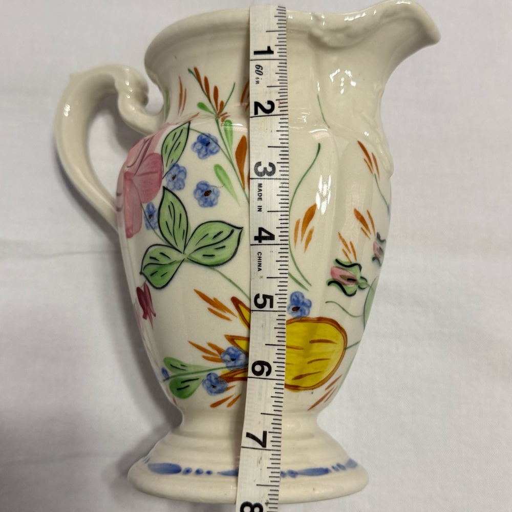 Blue Ridge Floral Ceramic Pitcher - Picture 8 of 9